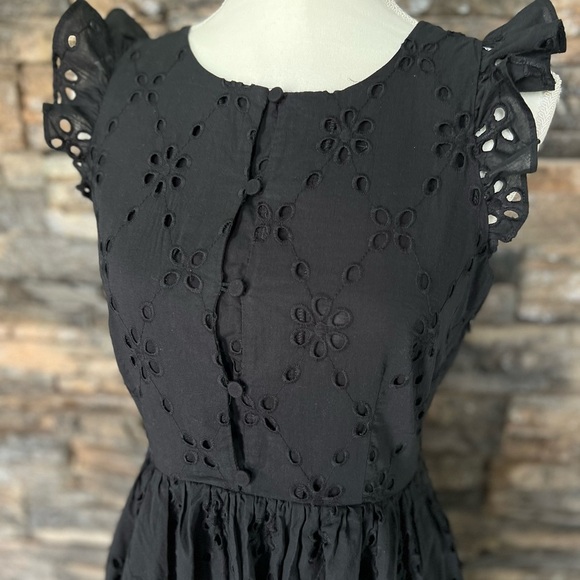 Black Smocked Ruffled Midi Sundress - Picture 10 of 16